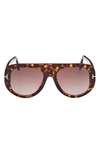 Tom Ford Cecil 55mm Pilot Sunglasses In Brown