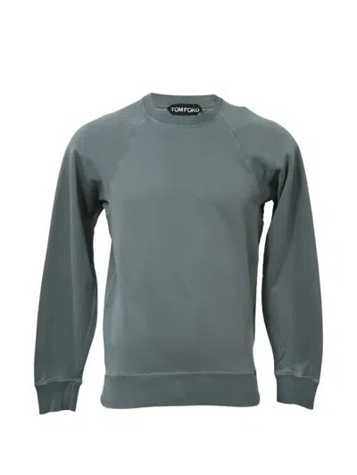 Pre-owned Tom Ford Crew-neck Raglan-sleeve Sweater In Gray