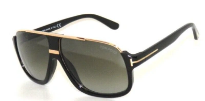 Pre-owned Tom Ford Eliott Black Gold / Green Gradient Sunglasses Tf335 01p