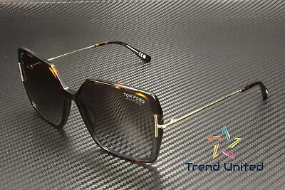 Pre-owned Tom Ford Ft1039 52h Plastic Dark Havana Brown Polarized 59 Mm Women's Sunglasses