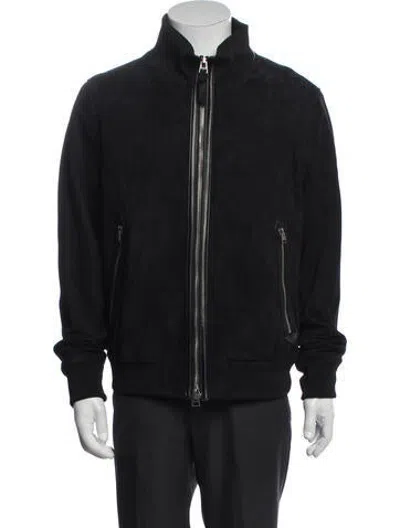 Pre-owned Tom Ford Lamb Leather Bomber Jacket In Black