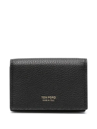 Tom Ford Leather Card Holder In Black