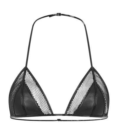 Tom Ford Leather Triangle Bra In Black