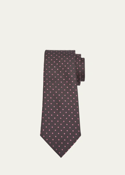 Tom Ford Men's Mulberry Silk Micro-polka Dot Tie In Blush