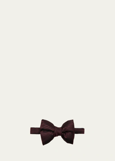 Tom Ford Men's Mulberry Silk Polka Dot Bow Tie In Burgundy