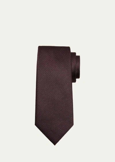Tom Ford Men's Mulberry Silk Woven Tie In Burgundy