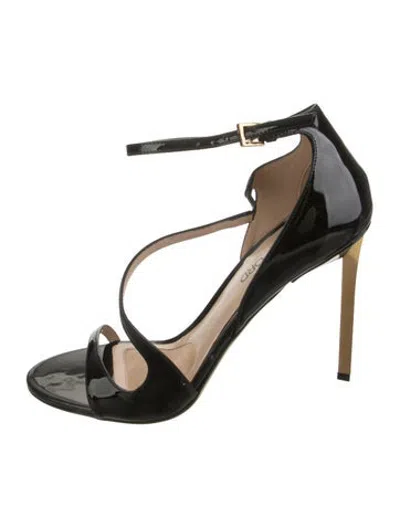 Pre-owned Tom Ford Patent Leather Sandals In Black