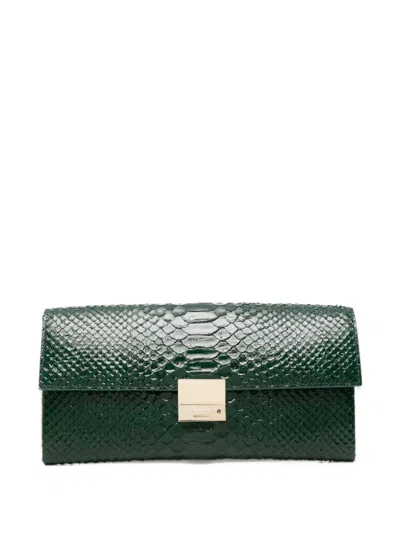 Tom Ford Python-effect Leather Clutch Bag In Green