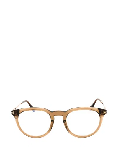 Tom Ford Round-frame Glasses In Brown