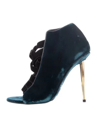 Pre-owned Tom Ford Satin Boots In Blue