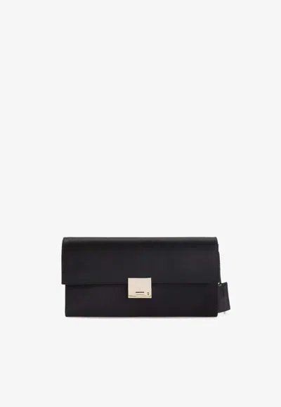 Tom Ford Satin Envelope Clutch In Black