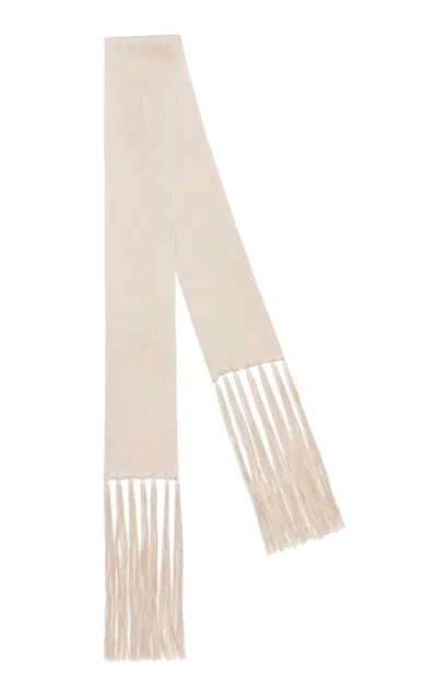 Tom Ford Scarf With Hand-knotted Fringes In Metallic