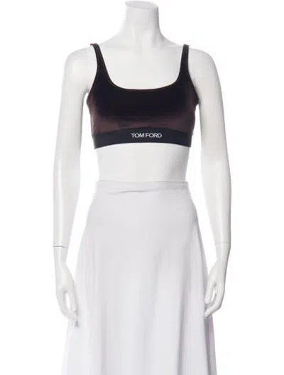Pre-owned Tom Ford Scoop Neck Sleeveless Sports Bra In White