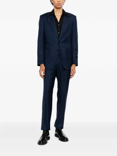 Tom Ford Shelton Grisaille Suit In Blue
