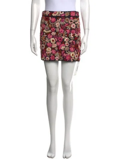 Pre-owned Tom Ford Silk Mini Skirt In Black/pink