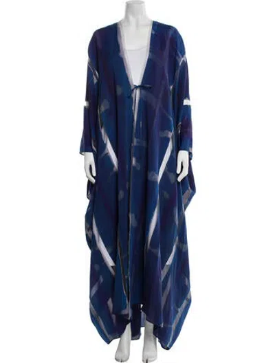 Pre-owned Tom Ford Silk Patterned Coat In Blue