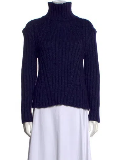 Pre-owned Tom Ford Silk Turtleneck Sweater In Blue