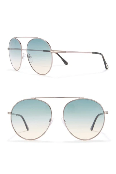 Tom Ford Simone 58mm Round Sunglasses In Blue
