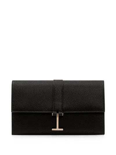 Tom Ford Small Leather Goods Wallet With Strap In Black
