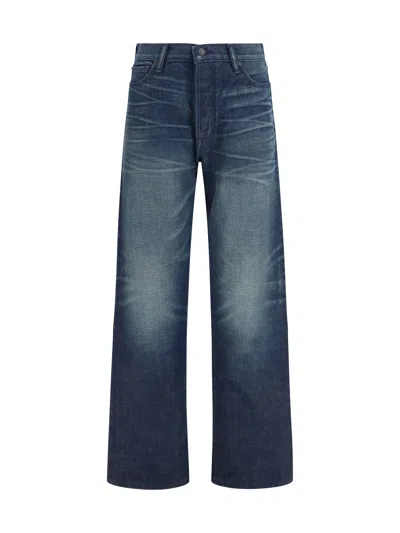 Tom Ford Stonewashed Low-waist Boyfriend Jeans In Blue