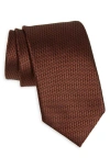 Tom Ford Two-tone Basket Weave Silk Tie In Red