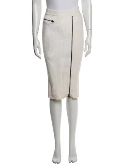 Pre-owned Tom Ford Virgin Wool Midi Length Skirt In Neutrals