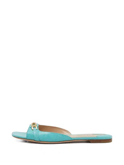 Pre-owned Tom Ford Whitney Open-toe Flat Sandals In Blue