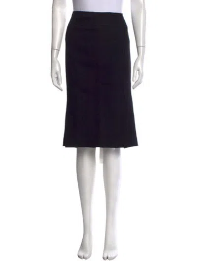 Pre-owned Tom Ford Wool Midi Length Skirt In Black