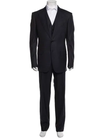 Pre-owned Tom Ford Wool Three-piece Suit In Blue