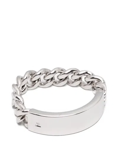 Tom Wood Id Band Curb-chain Ring In Metallic