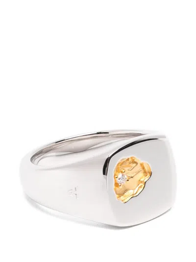 Tom Wood Mined Diamond Ring In Yellow