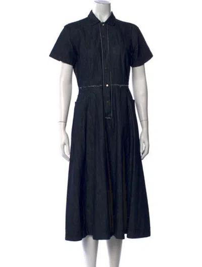 Pre-owned Tomas Maier Midi Length Dress In Blue