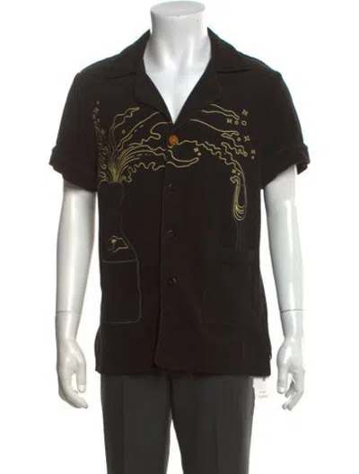 Pre-owned Tombolo Graphic Print Short Sleeve Shirt In Black