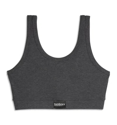 Tomboyx Bamboo Rib Essentials Soft Bra In Gray