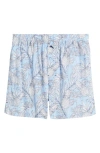 Tommy Bahama Cotton Pajama Boxers In Blue Print