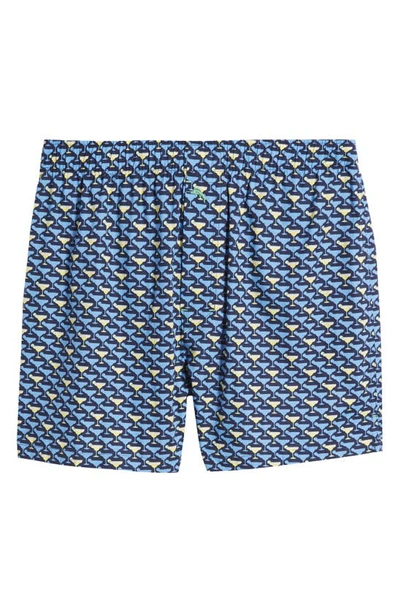 Tommy Bahama Cotton Pajama Boxers In Navy Print