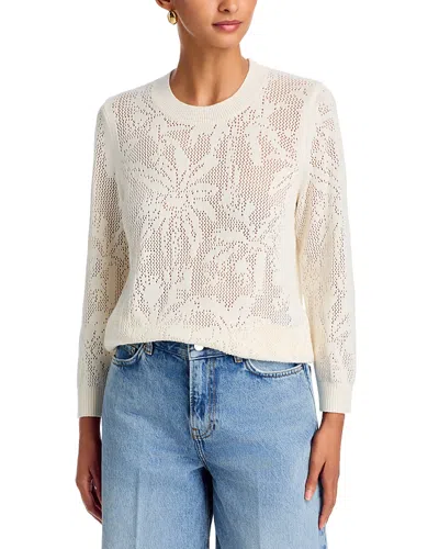 Tommy Bahama Palm Tropic Cotton Crewneck Sweater In White