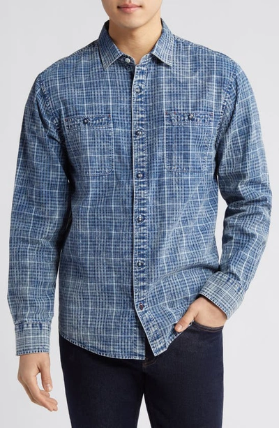 Tommy Bahama Plaid Button-up Shirt In Cobalt Sea