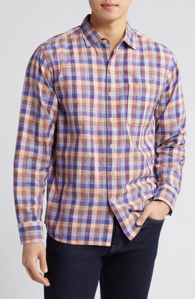 Tommy Bahama Sand Dune Check Woven Cotton Button-up Shirt In Guava Ice