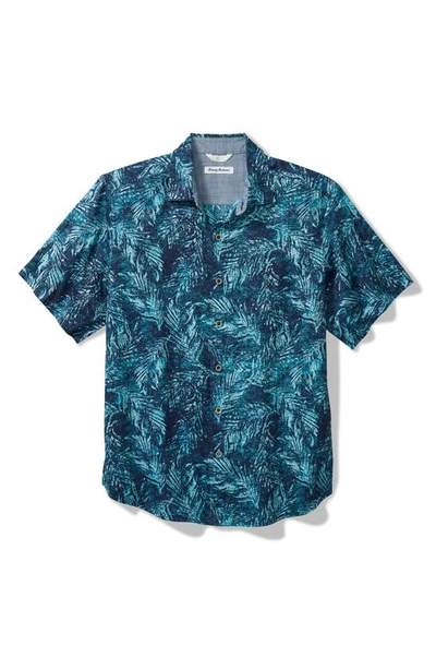 Tommy Bahama Tortola Le Coco Fronds Floral Short Sleeve Button-up Shirt In Coastline