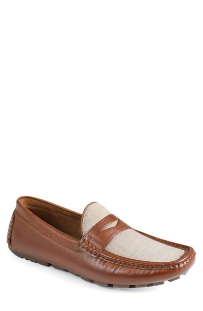 Tommy Hilfiger Anikot Two-tone Driver Loafer In Cognac Multi