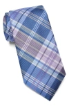 Tommy Hilfiger Classic Plaid Tie In Navy/ Purple