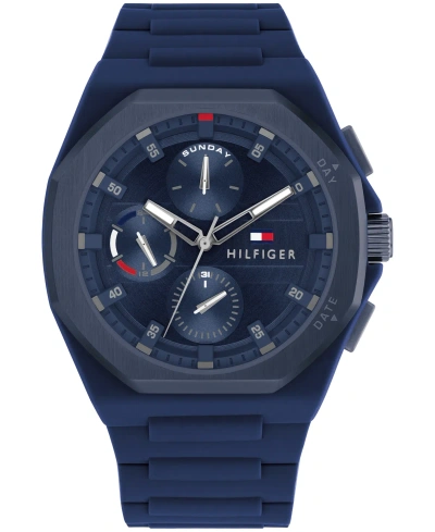 Tommy Hilfiger Men's Multifunction Blue Silicone Watch 44mm