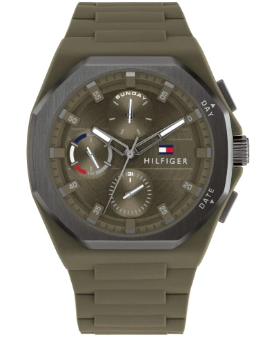 Tommy Hilfiger Men's Multifunction Green Silicone Watch 44mm
