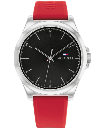 Tommy Hilfiger Men's Quartz Red Silicone Watch 42mm