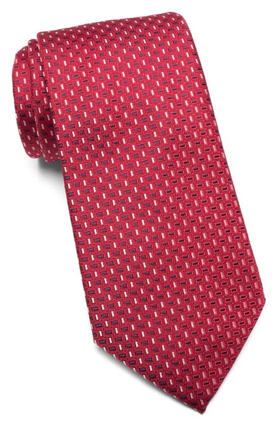 Tommy Hilfiger Micro Geometric Tie In Red