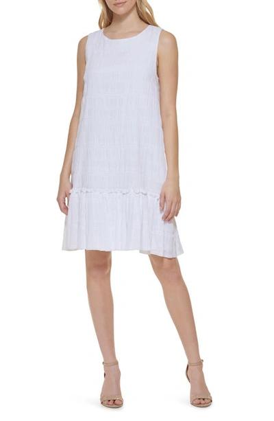 Tommy Hilfiger Sleeveless Gauze Trapeze Dress In Bright White