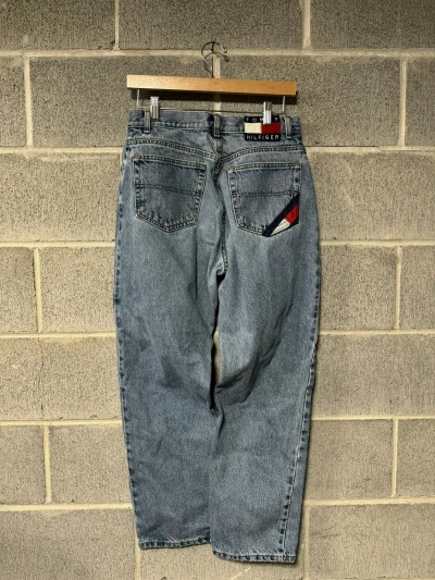 Pre-owned Tommy Hilfiger X Vintage Y2k Baggy Tommy Hilfiger Light Wash Denim Jeans 30 In Blue