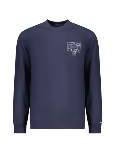 Tommy Jeans Logo-print Cotton Sweatshirt In Blue