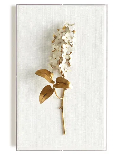 Tommy Mitchell Original Gilded Lilac On White Linen